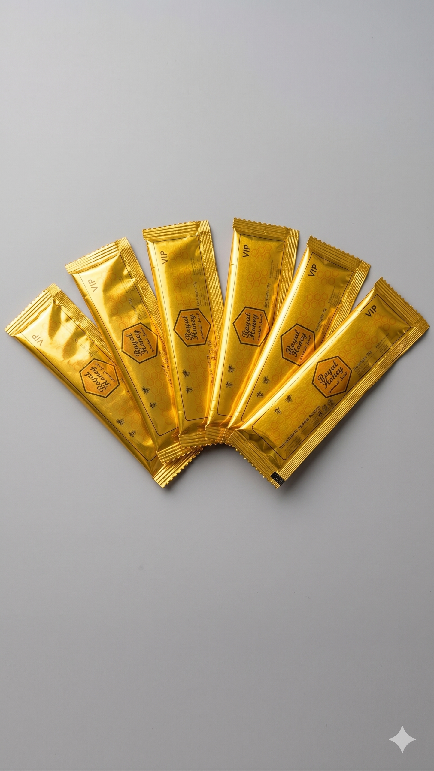 Miel Natural en Sobres de Energía Portátil (20g cada uno) – Suplemento Energético de Origen Natural para Deportistas y Estilo de Vida Activo – para Hombre con Polen de Abeja, Ginseng y Gelatina Natural, 20g por Sobre